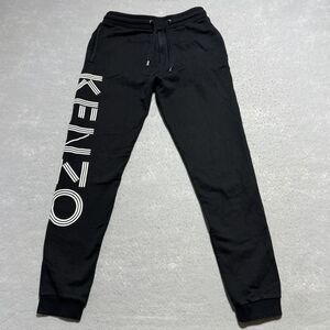 KENZO Paris Jogger Pants Men’s Size Small Black 100% Cotton Logo Drawstring